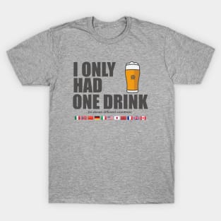 EPCOT - I Only Had One Drink In Eleven Different Countries T-Shirt